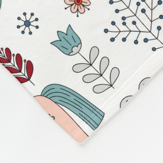 Skandinavisches PferdeVolkskunst-Muster Fleecedecke (Ecke)