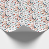 Skandinavisches PferdeVolkskunst-Muster Geschenkpapier (Ecke)