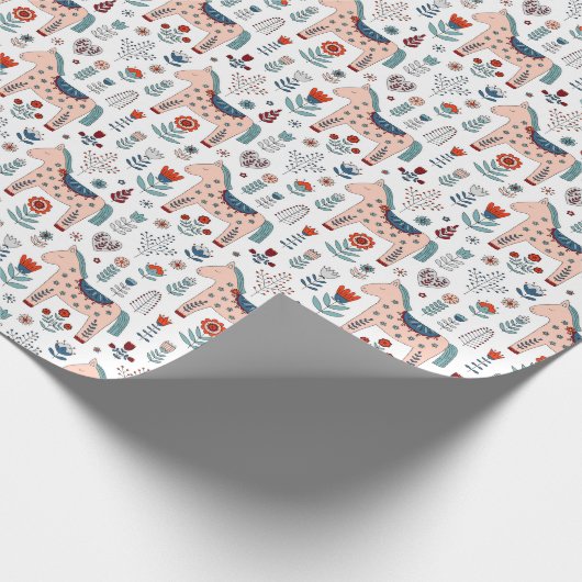Skandinavisches PferdeVolkskunst-Muster Geschenkpapier (Ecke)