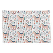 Skandinavisches PferdeVolkskunst-Muster Kissenbezug (Rückseite-Rechts)