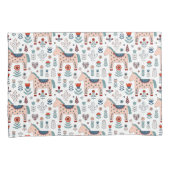 Skandinavisches PferdeVolkskunst-Muster Kissenbezug (Vorderseite-Rechts)