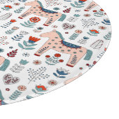 Skandinavisches PferdeVolkskunst-Muster Schneidebrett (Ecke)