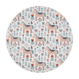 Skandinavisches PferdeVolkskunst-Muster Schneidebrett