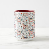 Skandinavisches PferdeVolkskunst-Muster Tasse (Zentrum)