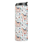 Skandinavisches PferdeVolkskunst-Muster Thermosbecher (Nach links gedreht)