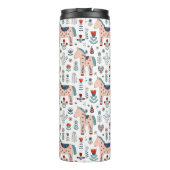 Skandinavisches PferdeVolkskunst-Muster Thermosbecher (Rückseite)