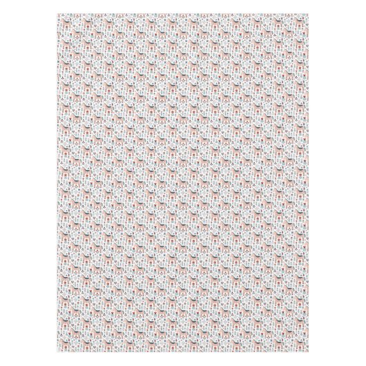 Skandinavisches PferdeVolkskunst-Muster Tischdecke (Vorderseite)