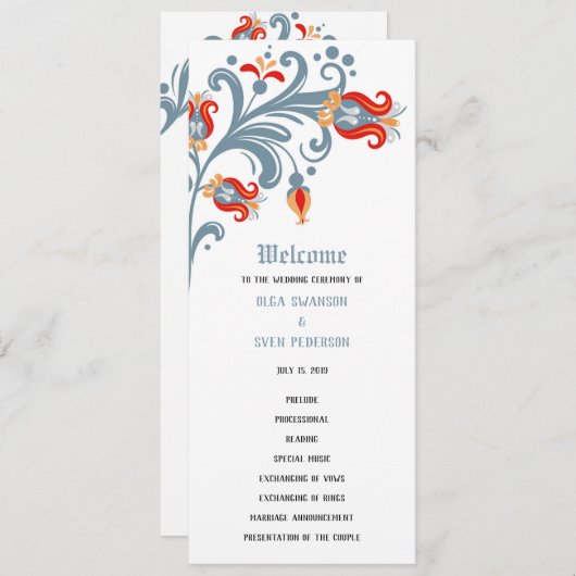 Skandinavisches Programm für Volkshochzeiten (Vorne/Hinten)