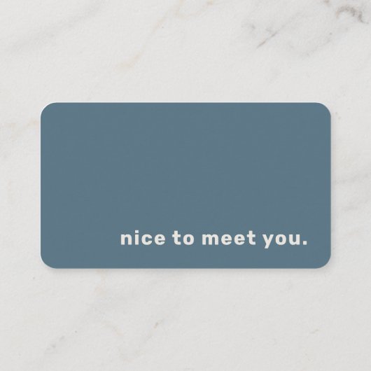 Skandinavisches Rauchblau Minimalistisch Einfach Visitenkarte (Rückseite)