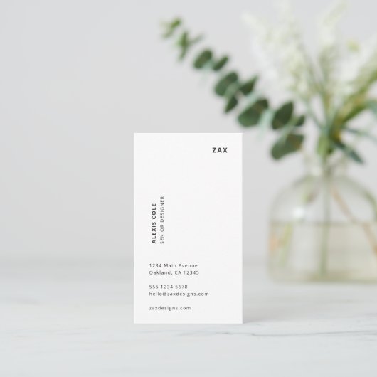 Skandinavisches Rauchblau Minimalistisch Simple Mo Visitenkarte (Stehend Vorderseite)