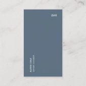 Skandinavisches Rauchblau Minimalistisch Simple Mo Visitenkarte (Rückseite)
