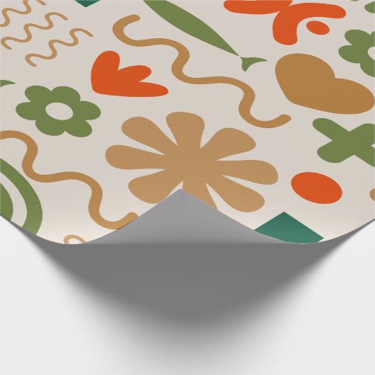 skandinavisches Retro Rustikales Weihnachtsmuster Geschenkpapier (Ecke)