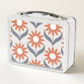 skandinavisches Retroblumenmuster, Retro-Blume, Vi Metall Brotdose (Rückseite)