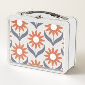 skandinavisches Retroblumenmuster, Retro-Blume, Vi Metall Brotdose (Vorderseite)