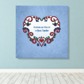 Skandinavisches Rosemaling Herz Angepasster Jahres Leinwanddruck (Insitu (Holzboden))