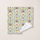 Skandinavisches Rosemaling Monogram Muster Nordic Badhandtuch Set (Waschlappen)