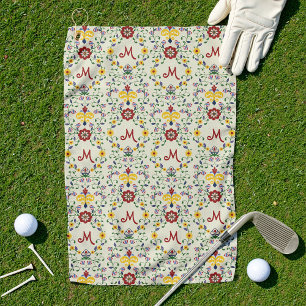 Skandinavisches Rosemaling Monogram Muster Nordic Golfhandtuch