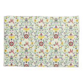 Skandinavisches Rosemaling Monogram Muster Nordic Kissenbezug (Rückseite)