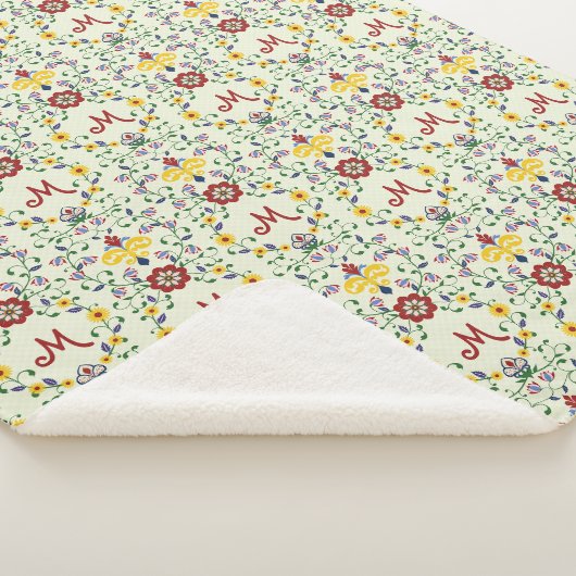 Skandinavisches Rosemaling Monogram Muster Nordic Sherpadecke (3/4)