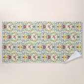 Skandinavisches Rosemaling Monogram Muster Nordic Strandtuch (Vorderseite)