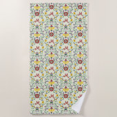 Skandinavisches Rosemaling Monogram Muster Nordic Strandtuch (Vorderseite)