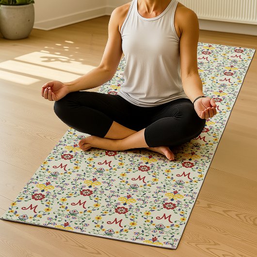 Skandinavisches Rosemaling Monogram Muster Nordic Yogamatte