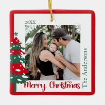 Skandinavisches Rot & Grün ein Foto Frohe Weihnach