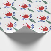 Skandinavisches rotes blaues geschenkpapier (Ecke)