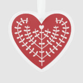Skandinavisches Rotherz Akronylic Ornament (Vorderseite)