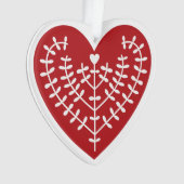 Skandinavisches Rotherz Akronylic Ornament (Vorderseite)
