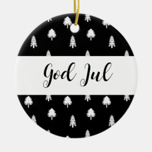 Skandinavisches Schwarzes Muster Gott Jul Weihnach Keramik Ornament