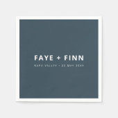 Skandinavisches Smoke Blue Minimalistisch Hochzeit Serviette (Vorderseite)