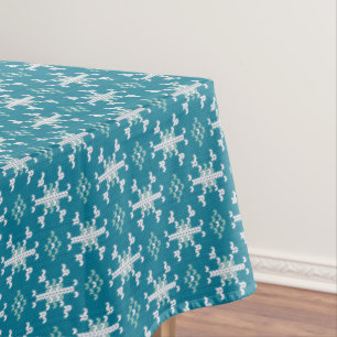 Skandinavisches Snowflake Sweater Strick Muster Tischdecke