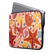 Skandinavisches Sommermeer: Starfish-Muster Laptopschutzhülle (Vorderseite Links)