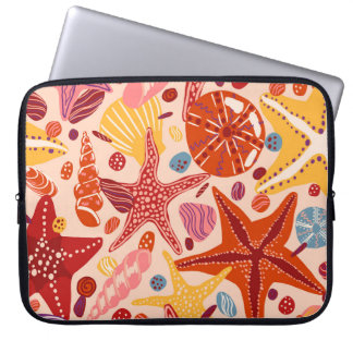 Skandinavisches Sommermeer: Starfish-Muster Laptopschutzhülle