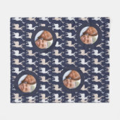 Skandinavisches Sternchen FOTO Blanket Navy Blue Fleecedecke (Vorderseite (Horizontal))