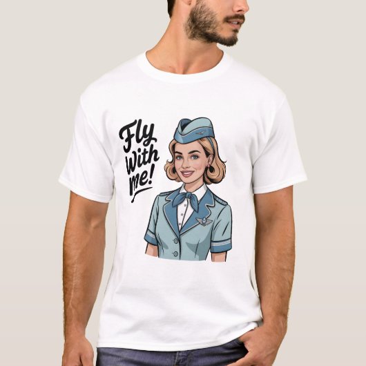 Skandinavisches Stewardess Basic T-Shirt (Vorderseite)