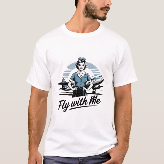Skandinavisches Stewardess Basic T-Shirt (Vorderseite)