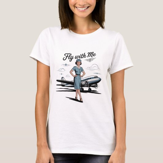 Skandinavisches Stewardess Damen Basic T-Shirt (Vorderseite)