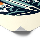 Skandinavisches Surfboard-Kunstposter Poster (Ecke)
