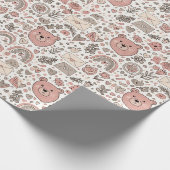 Skandinavisches Teddybär-Boho-Muster Geschenkpapier (Ecke)