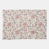 Skandinavisches Teddybär-Boho-Muster Geschirrtuch (Horizontal)