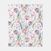 Skandinavisches Tulpen-Blumenmuster Fleecedecke (Vorderseite)