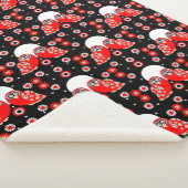 Skandinavisches Vogelvolk Kunst Fleece Blanken Sherpadecke (3/4)