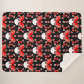 Skandinavisches Vogelvolk Kunst Fleece Blanken Sherpadecke (Vorderseite (Horizontal))