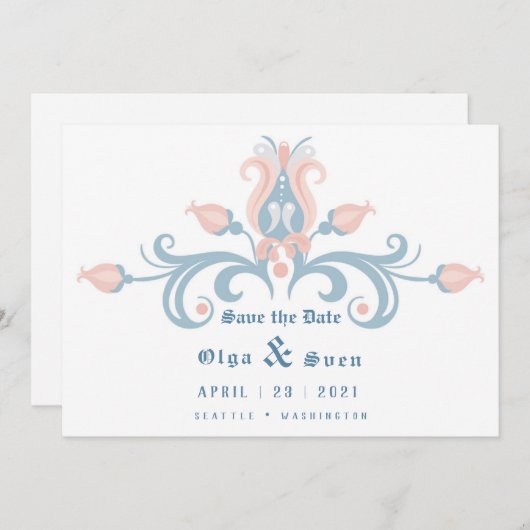 Skandinavisches Volk Save The Date (Vorne/Hinten)