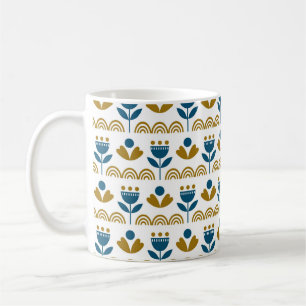 Skandinavisches Volkskunst nahtloses Vintage-Muste Kaffeetasse