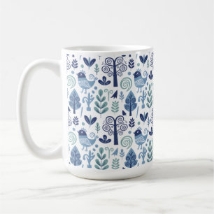 Skandinavisches Volkskunst-Vogel- und Botanik-Must Kaffeetasse