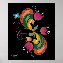 Skandinavisches Volkskunstposter