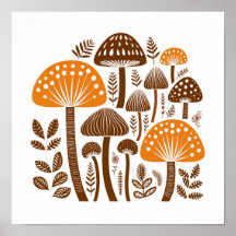 Skandinavisches Volksmushroom Art Poster